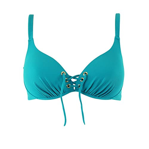 Haut de maillot de bain galbant avec armatures bleu turquoise Allure
