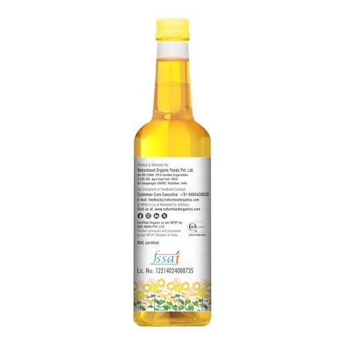 Natureland Organics Sunflower Oil 1 Ltr - Cold Pressed