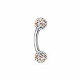 Multi-Sprinkle Dot Curved Barbell WildKlass Eyebrow Ring