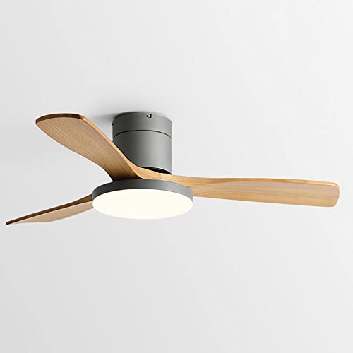 Ventilateur de plafond avec lampe LED dimmable et télécommande à 6 vitesses pour salon