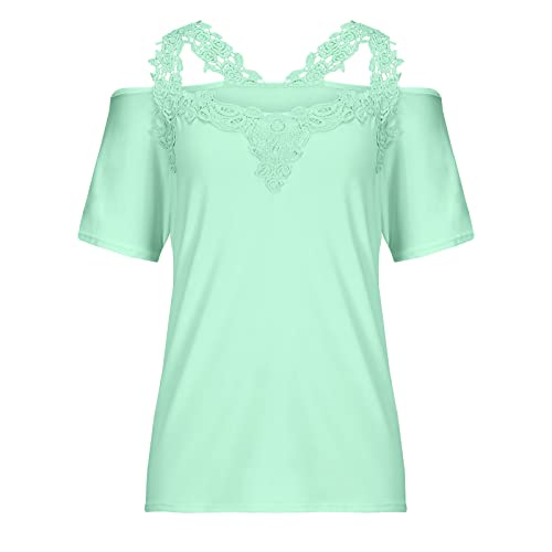 Blusa de manga curta 2023 roupas moderna gola V renda modesto patchwork camiseta para meninas outono