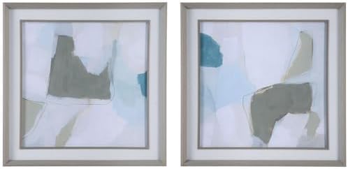 Mist Shapes - Framed Print (Set of 2)-25.38 Inches Tall and 25.38 Inches Wide