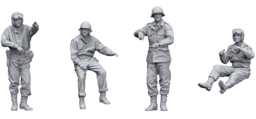 Set di 4 figure in resina Border Model 1/35 WW2 US Tank Crew Kit resina BR007 (persone)