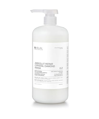 ARUAL Mascarilla Capilar Profesional Crystal Diamond reparadora del cabello con Aceite de Argán y Macadamia 1000 Ml