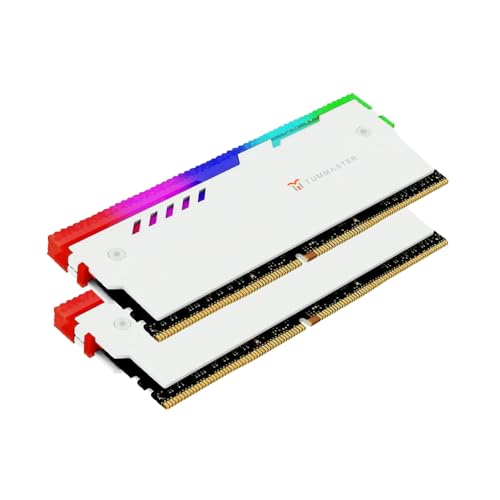 TUMMASTER 5V 3PIN RAM Heatsink Memory Cooler DDR for DIY PC Game MOD DDR3 DDR4 (Compatible with ASUS Aura Sync,GIGABYTE RGB Fusion and MSI Mystic Light Sync（Memory not Included） GY-06-White-2 Pack