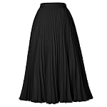GRACE KARIN Women High Elastic Waist Pleated Chiffon Skirt Midi Swing A-line Skirts - Image 2