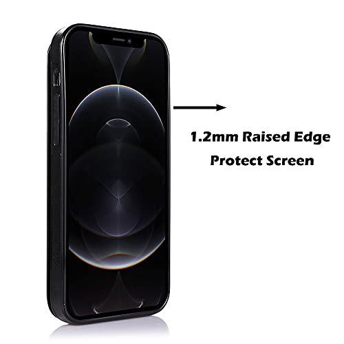 Image of uCOLOR Flip Leather Wallet Case Card Holder for iPhone 12 Pro /12 Women and Girls with Card Holder Kickstand Marble Design Compatible with iPhone 12 /iPhone 12 Pro 5G 6.1 inch(Black Leopard)