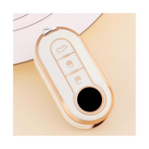 Coque de clé Fiat et Lancia en TPU blanc et or pour Ducato Panda Punto Musa