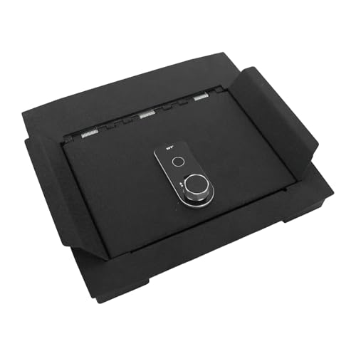 TUOJUE Center Console Gun Safe - Console Gun Vault Compatible with Ford F250 Super Duty 2023-2025, High Security Armrest Lock Box with Fingerprint Lock with Backup Key.
