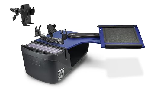 Bureau arrière côté gauche AutoExec bleu avec support imprimante