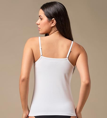 Image of URBAN ADVENTURE Ultra Soft Cotton Spandex Regular Fit Spaghetti Camisole for Women