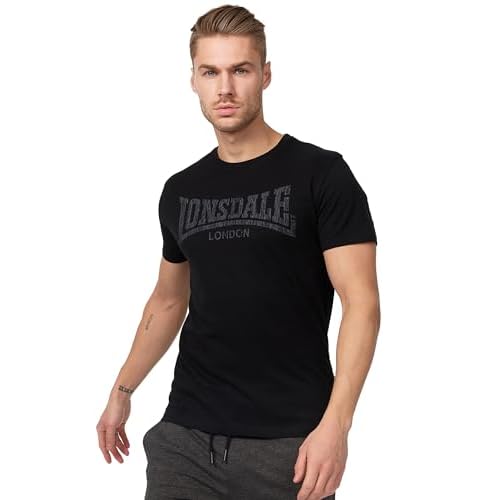 Lonsdale Herren Langarmshirt T-Shirt Trägerhemd Logo Kai schwarz (Schwarz) XX-Large
