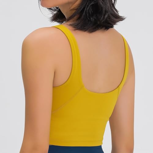 Image of Lemedy Women Sports Bra Longline Crop Tank Top | Medium Support, Padded, Yoga, Workout, Running, Removable Pads, Wide Straps, Extremely Soft, for Women