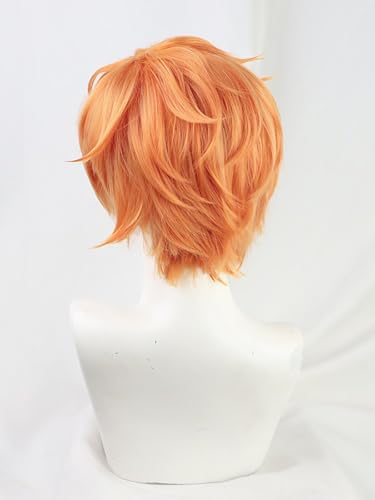 Perruque Akito Shinonome orange résistant à la chaleur pour un coiffage facile