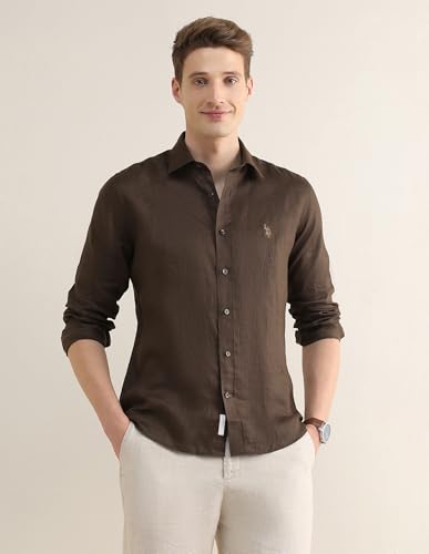 Image of U.S.Polo Association Men's Solid Regular Fit Shirt