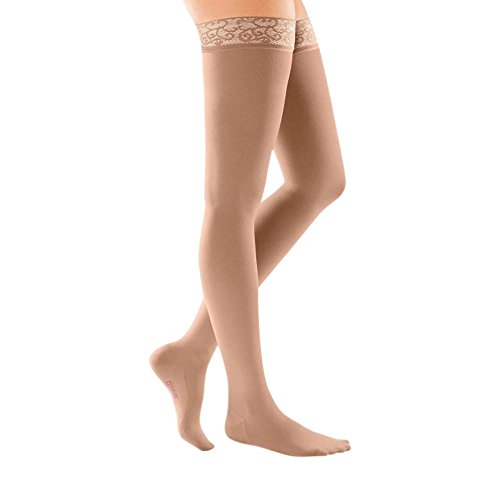 Image of mediven comfort for women, 15-20 mmHg, Thigh High Compression Stockings w / Lace Top-Band, Closed Toe