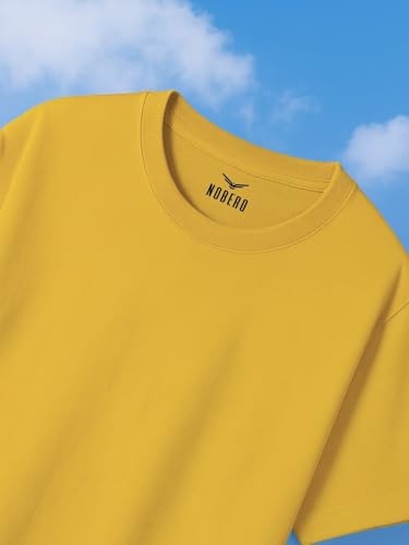 Image of Nobero 100% Cotton Oversized T Shirts for Men Stylish | Oversized Fit | Solid T Shirts for Men 180 GSM Combed Cotton | Round Neck Half Sleeve