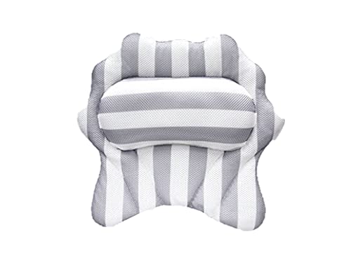 AMERTEER4D Air Mesh Bath Pillow – Ergonomic Tub Head & Neck Support, Spa Cushion with 6 Non-Slip Suction Cups & Hanging Hook – Breathable, Comfortable Neck & Back Rest for Bathtubs & Spas