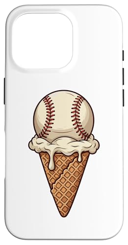 Ice Cream Cone Dripping Baseball Fan Drip Lover Carcasa para iPhone 16 Pro