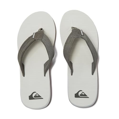 Image of Quiksilver Carver Suede Flip Flops for Men, Arch Support Athletic Mens Sandals, Thong Mens Slides