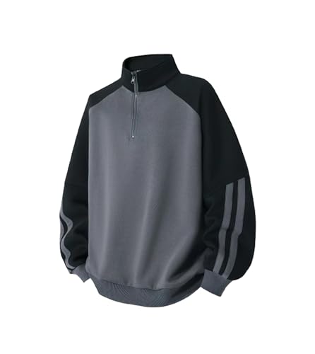 Trillion Half Zipper Solid Sweatshirt for Men (Regular Fit Polyester Blend)