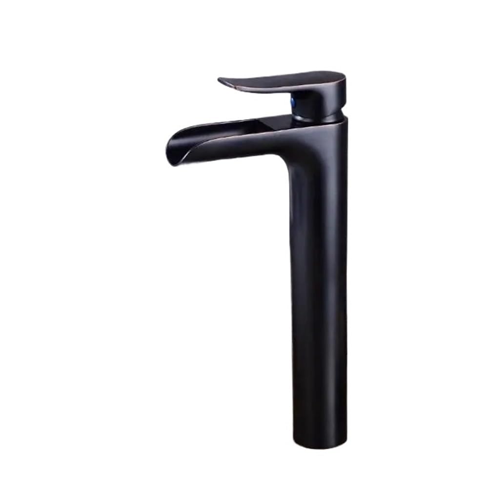 Blyqxs Black Basin Faucets Bathroom Faucet Waterfall Faucets, Single Hole Cold And Hot Water Tap Basin Faucet Mixer Taps W3030(Black)