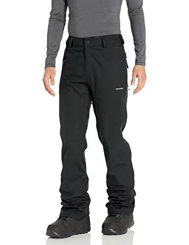 Volcom Men's Big Freakin Relaxed Fit Chino Style Snow Tall Pant, Black, Small