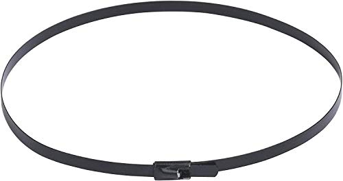 Image of ADD GEAR Stainless Steel (316) - Black Self-Locking Cable Zip Ties Exhaust Wrap Multi-Purpose DIY Locking Cable Metal Zip Ties - Black (200 mm / 8 inches) (20)