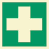 Erste Hilfe Rettungszeichen Rettungswegschild Schild Nachleuchtend ASR A1.3 200 x 200 mm
