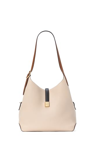 kate spade new york Deco Colorblocked Pebbled Leather Large Shoulder Bag, Milk Glass Multi
