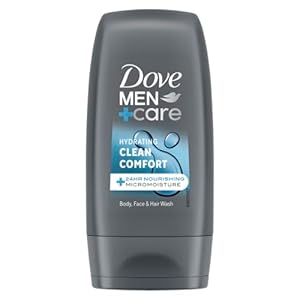 Dove Men+Care Hydrating Clean Comfort 3-in-1 Hair, Body and Face Wash with 24-hour nourishing MicroMoisture technology body wash for men 55 ml
