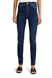 Slim Jeans aus weichem, stretchigem Denim mit angedeuteten Tragefalten, Washed- und Shaping-Effekt.