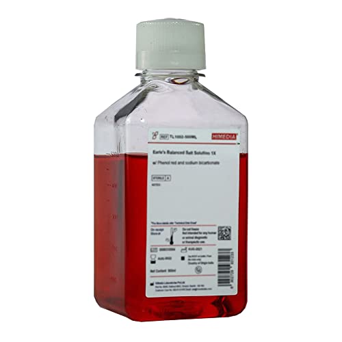 HiMedia Laboratories TL1024-5X500ML Hank's Balanced Salt Solution 1X with Phenol Red and Sodium Bicarbonate, Without Calcium, 500 mL (Pack of 5)