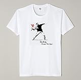 バンクシーTシャツ フラワーボンバー(白) (L) バンクシーTシャツ フラワーボンバー(白) (L)