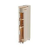 MIMOCASA Cajonera Estrecha con Ruedas - Cajoneras Baño de 4 Capas,5×97 cm