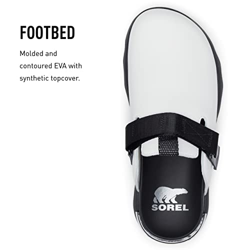 Sorel Women's Viibe Clog Sandals - Sea Salt, Black - Size 9 #TOP3