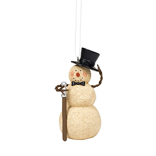 Snowman With Cane Winter White 4 Inch Resin Stone Christmas Figurine Ornament #TOP29