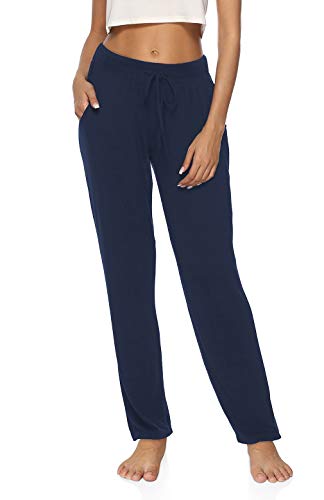 Image of DIBAOLONG Womens Yoga Pants Wide Leg Comfy Drawstring Casual Loose Straight Leg Lounge Pants Workout Running Sweatpants