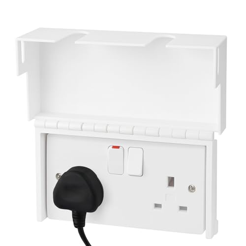 Electric Plug Socket Cover (1 Pack Double) Child Safety Cover for UK 3-Pin Sockets Prevents Tampering & Accidents White Ideal for Home School Nursery