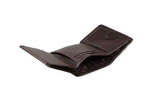 grande 1414 Genuine Leather Small Triifold Wallet For Men Minimalist Slim Card Holder with Magnetic Closure (Dark Brown)4