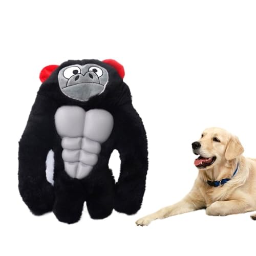 Gorilla Chew Toy - Squeaky Plush Toy suitable for both small and large dog breeds. It can naturally clean dogs' teeth and is made of durable TPR and PP cotton materials. (Length: 10.24 inches)