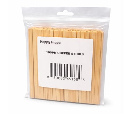 Coffee Stirrers Bamboo Wood Splinter-Free; Wooden Stir Sticks for Hot Chocolate Coffee Tea Etc Drink Stirrer Bulk Package Restaurant Supply Coffee Bar Cafe (100 Pack)