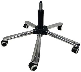 GOYALSON Office revolving Computer Chair Base Parts Accessories Heavy Steel Base 26 inch fit to Every Chair Universal Size (with White Black Wheel & Power Hydraulic)