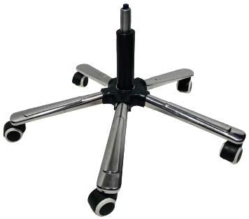 GOYALSON Office revolving Computer Chair Base Parts Accessories Heavy Steel Base 26 inch fit to Every Chair Universal Size (with White Black Wheel & Power Hydraulic)