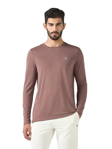 Image of TECHNOSPORT Men's Slim Fit Full Sleeve Round Neck T-Shirt, Double Cool Quick Dry Moisture Wicking Stretchable Sports Gym and Casual Wear
