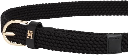 Tommy Hilfiger Damen Gürtel Essential Effortless 2,5 cm Elastic Ledergürtel, Schwarz (Black), 125 cm – Ansicht 3