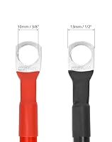 QWORK® 2 Stück Batteriekabel 16mm² 5AWG - 100 cm 12V Rot & Schwarz Starthilfekabel mit M10 Ringklemmen für Auto Motorrad LKW Wohnmobil Marine Solar – Ansicht 3
