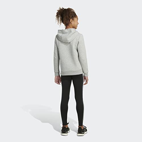 Adidas Girls' Long Sleeve Graphic Fleece Hooded Pullover, Medium Grey Heather, X-Large #TOP4