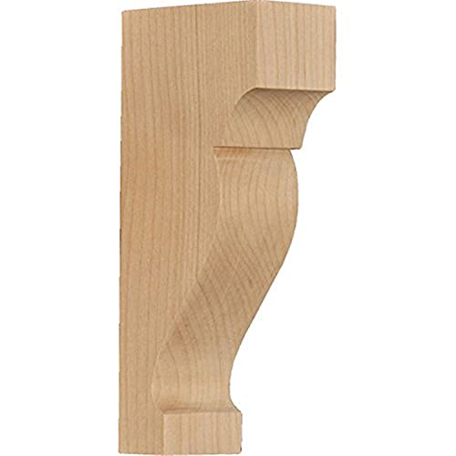 Ekena Millwork CORW02X08X04DRAL Medium Dearborn Wood Corbels, 1 3/4"W x 4"D x 8"H, Alder