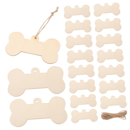 Gatuida 木製犬の骨型カットアウト 多機能ペイント用 無塗装ブランクタグ 耐久性素材 手作りクラフト装飾用